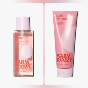 NWT VS PINK Warm & Cozy Body Lotion & Body Mist Bundle Set